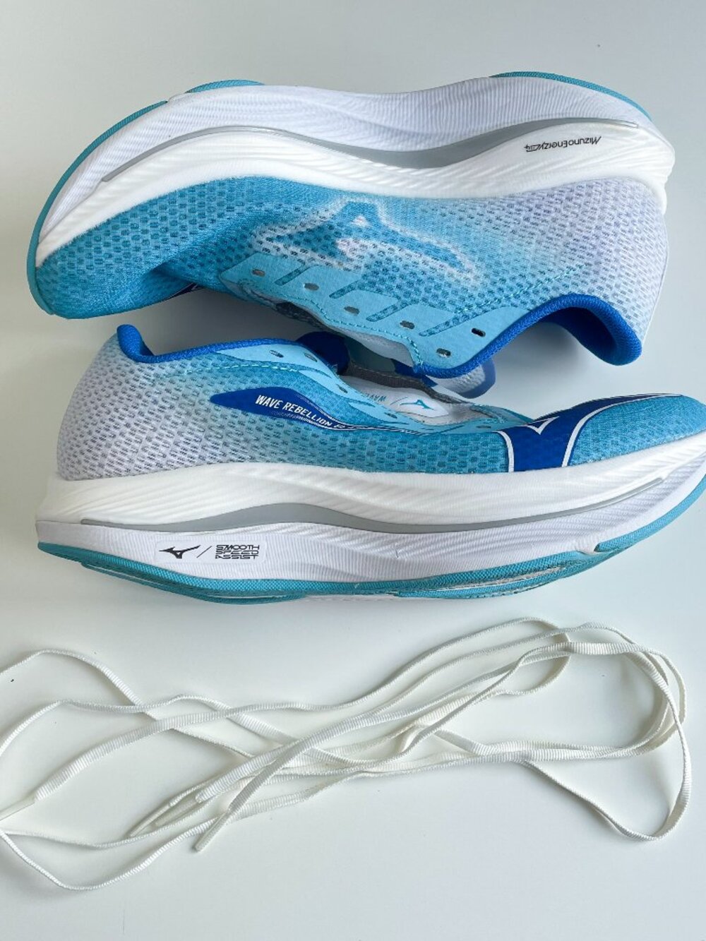Mizuno Wave Rebellion Flash 2 Running Shoe Men Size 9 River Blue